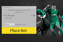 The free bet offer at bet365 being redeemed