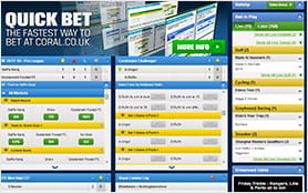 One of corals many features is the often used quick bet option