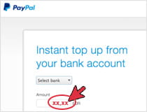 Fund your PayPal account with cash