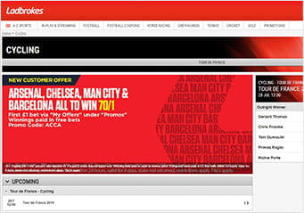 Ladbrokes outright cycling platform and betting options available