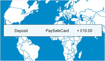 paysafecard deposits can be made anywhere in the world
