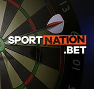 Darts board with the SportNation logo