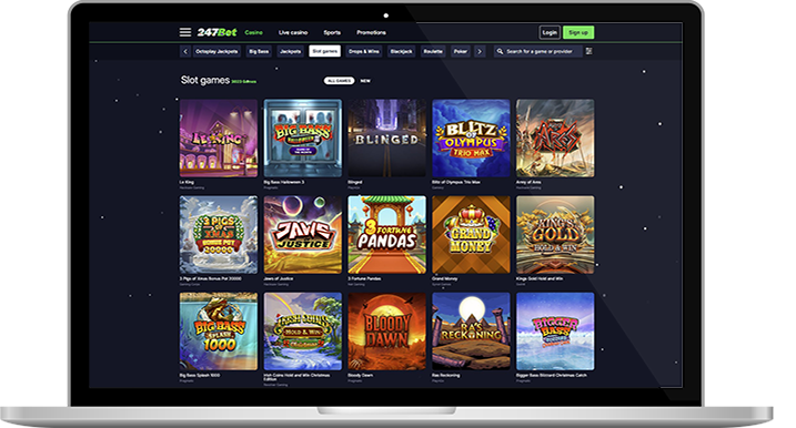 The 247Bet casino homepage.