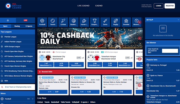 The All British Sports homepage