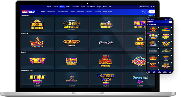 The Betfred casino slots collection.