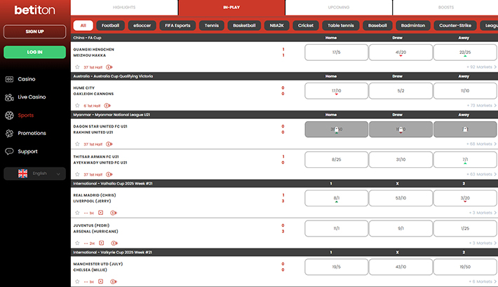 The Betiton homepage