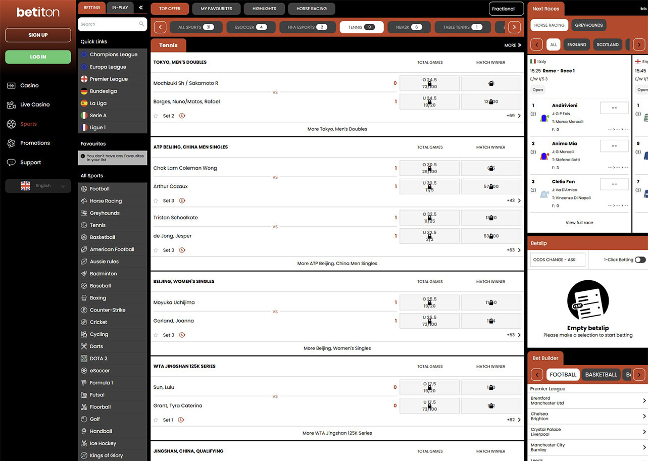 Betiton tennis betting homepage