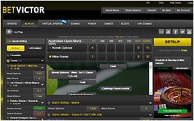 The in-play section from betvictor shows all current games and bets
