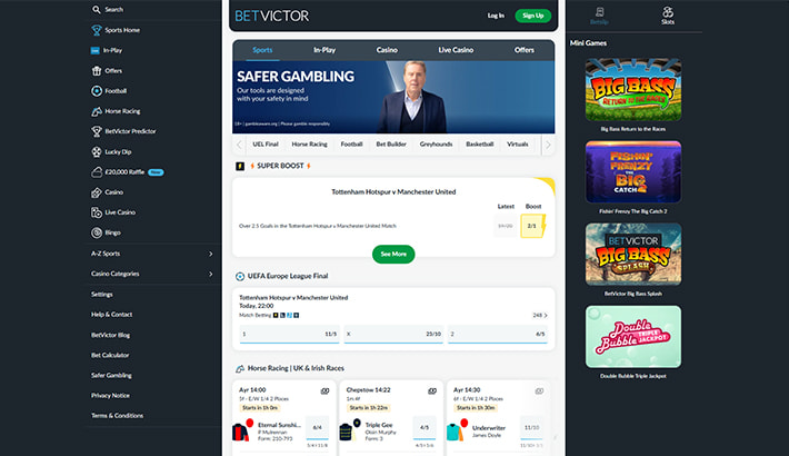 The frontpage is held in a userfriendly and light design