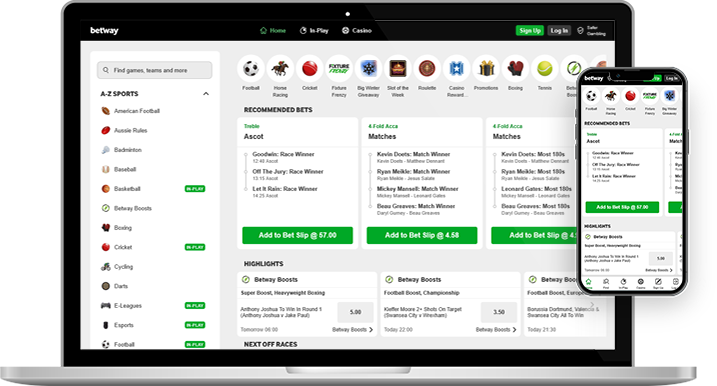 The Betway online sportsbook.