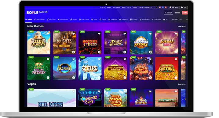 BOYLE Casino homepage.