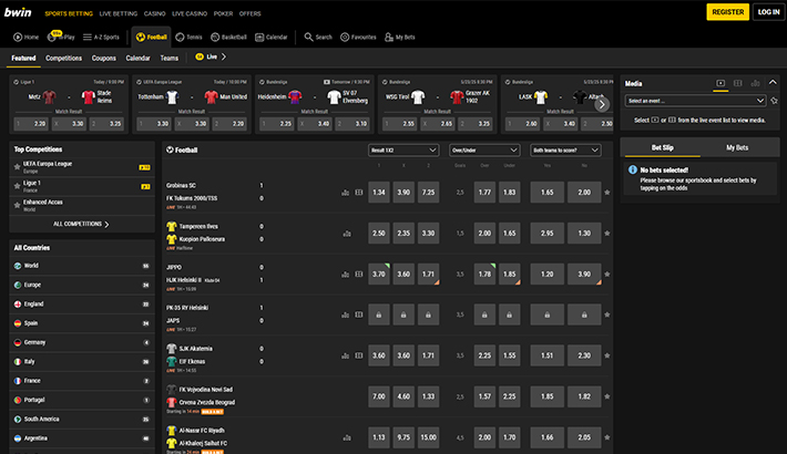 A View of the bwin Homepage.