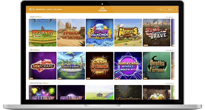 The Casimba casino homepage.
