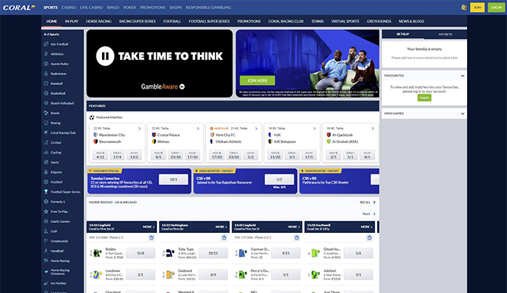 One of corals many features is the often used quick bet option