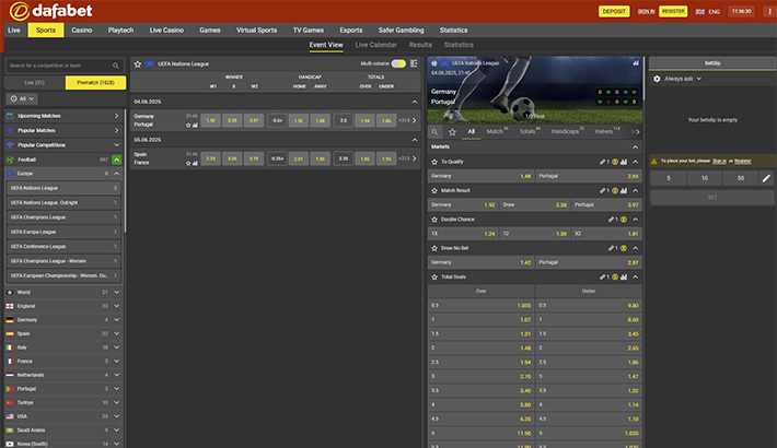 Dafabet Betslip