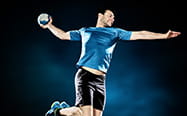 Handball player in game