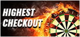 Darts board on fire with the highest checkout written