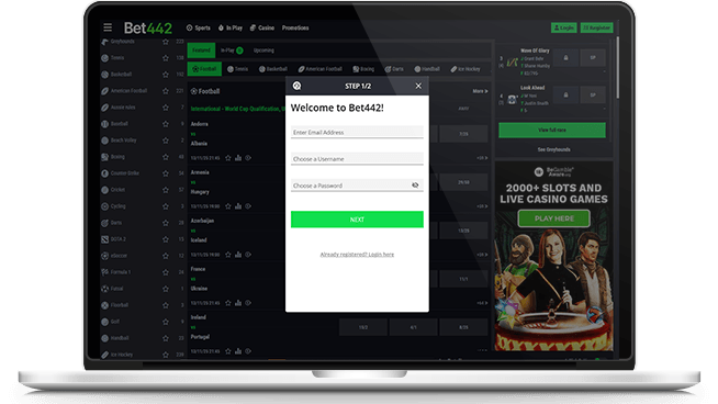 Visit the Bet442 sports betting site