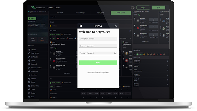 Register BetGrouse account
