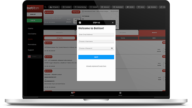 Sign-up at Betiton