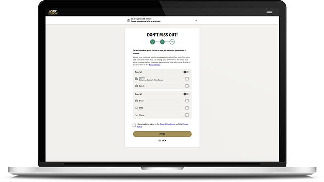 Receive BetMGM bet tokens