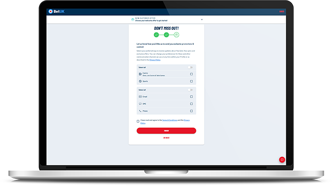 Receive your free bets welcome bonus