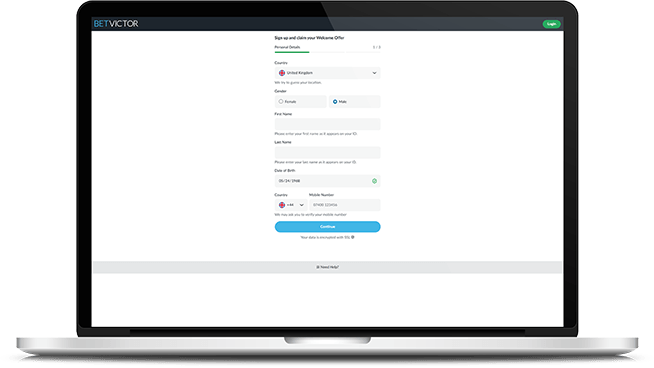 Register at Betvictor to open your account
