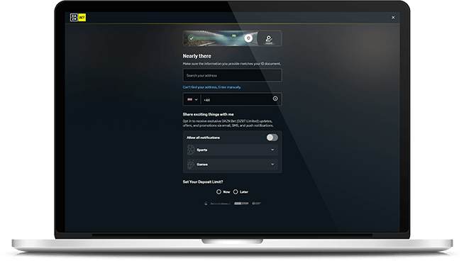 Receive your free bets.