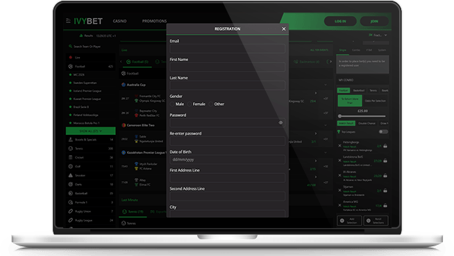 how to register an account at IvyBet