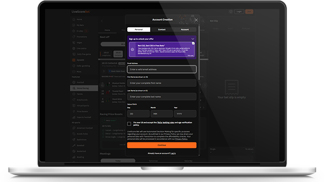 Placing a qualifying bet at LiveScore Bet