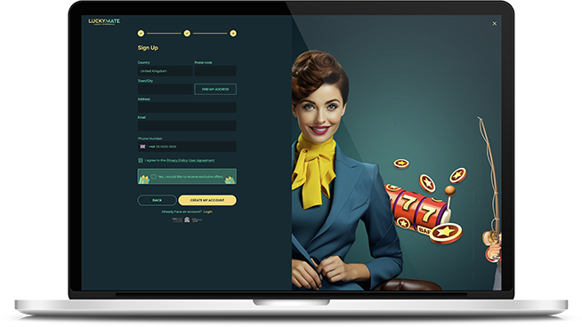 The homepage of LuckyMate