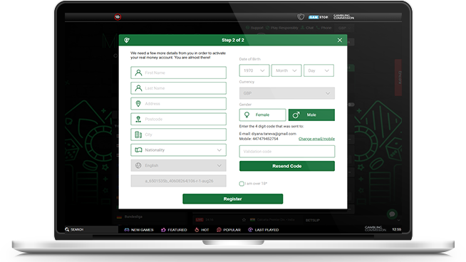 Entering the Mr Vegas deposit bonus code SPORTS