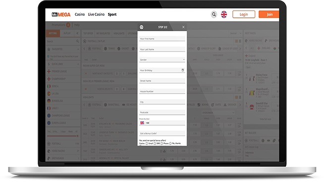 Choosing a payment option at MrMega.