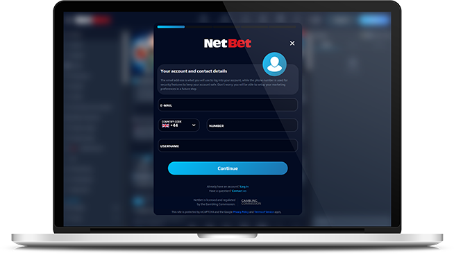 Creating an account with NetBet.