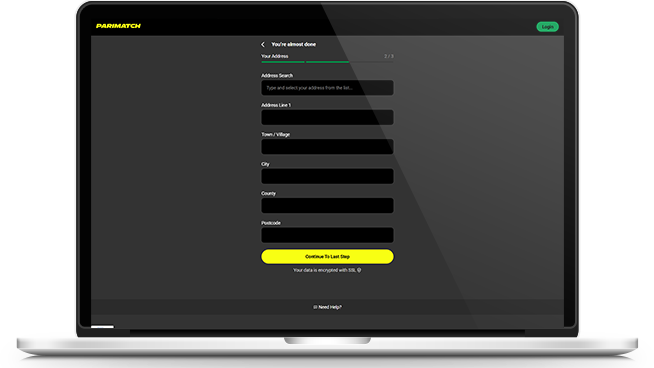 Step 3 of getting the Parimatch welcome offer