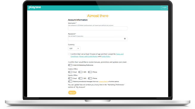 Deposit at least £20