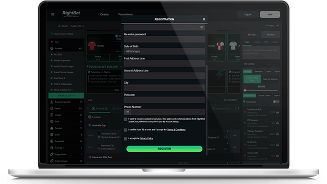 place a qualifying bet at RightBet