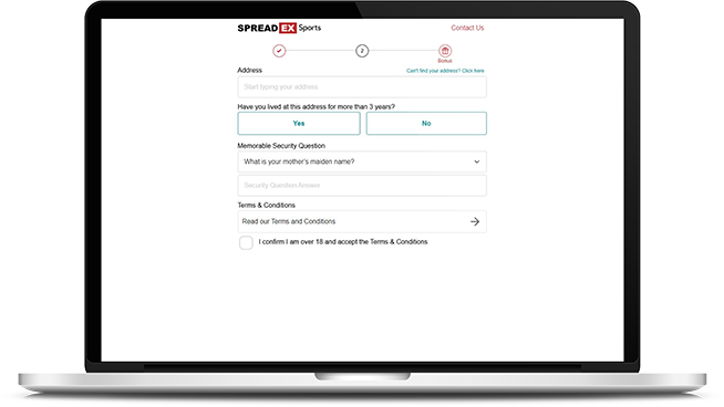 Selecting a payment method in the Spreadex cashier area.