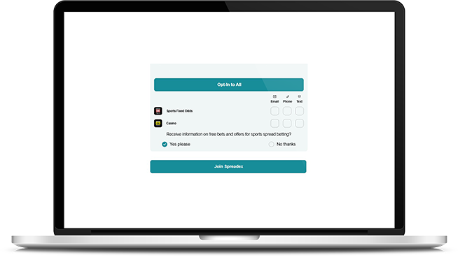 The confirmation of a deposit into a Spreadex betting account.