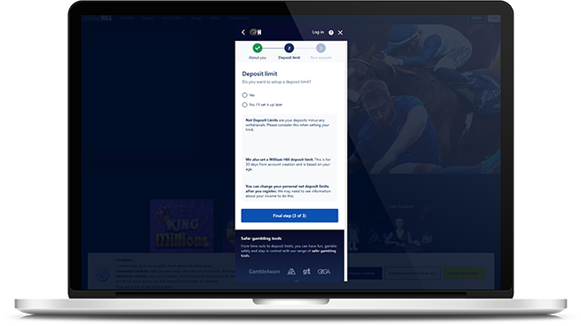William Hill registration page two