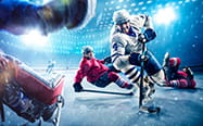 Ice hockey players in a game