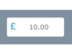 Stake amount depicted by a number and a pound sign