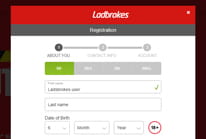 Opening a new account at Ladbrokes