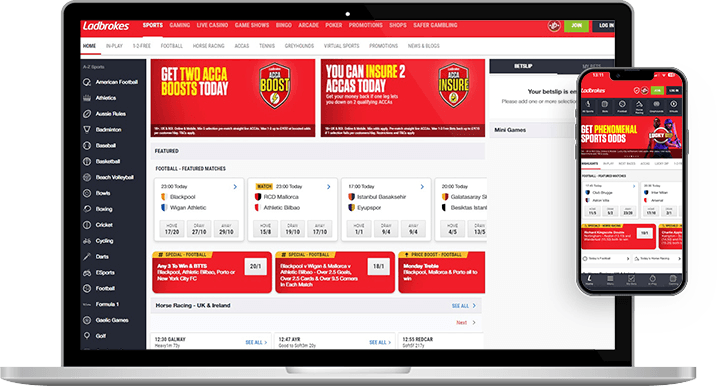 The Ladbrokes online sportsbook.