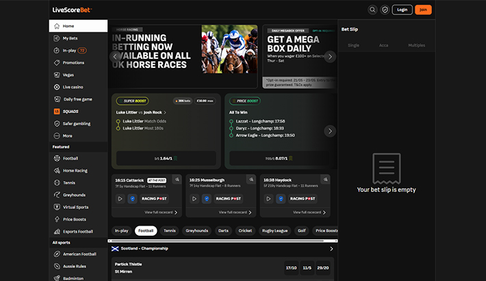 LiveScore Bet website image 1