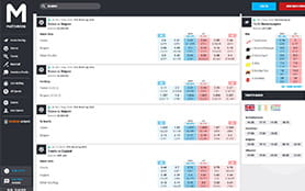 A view of the matchbook sports betting portal