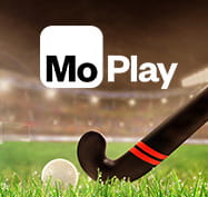 Field hockey stick and ball with MoPlay logo