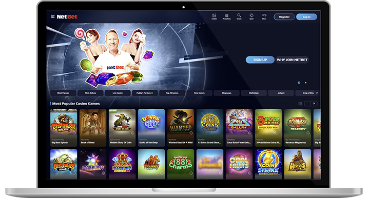 The NetBet casino homepage.