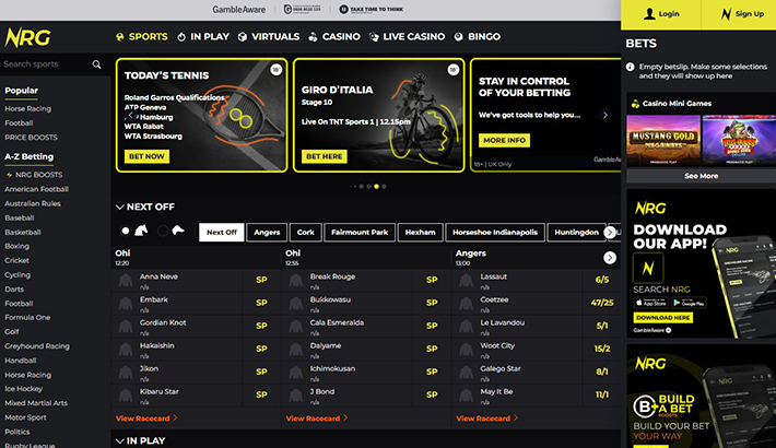 NRG main page of the site