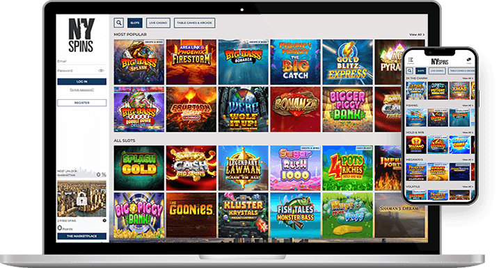 The NY Spins casino slots collection.